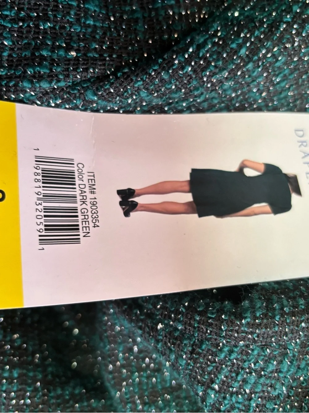 NWT Draper James Green Shimmer Dress Women’s Small Fit & Flare Cocktail Holiday - Picture 7 of 7
